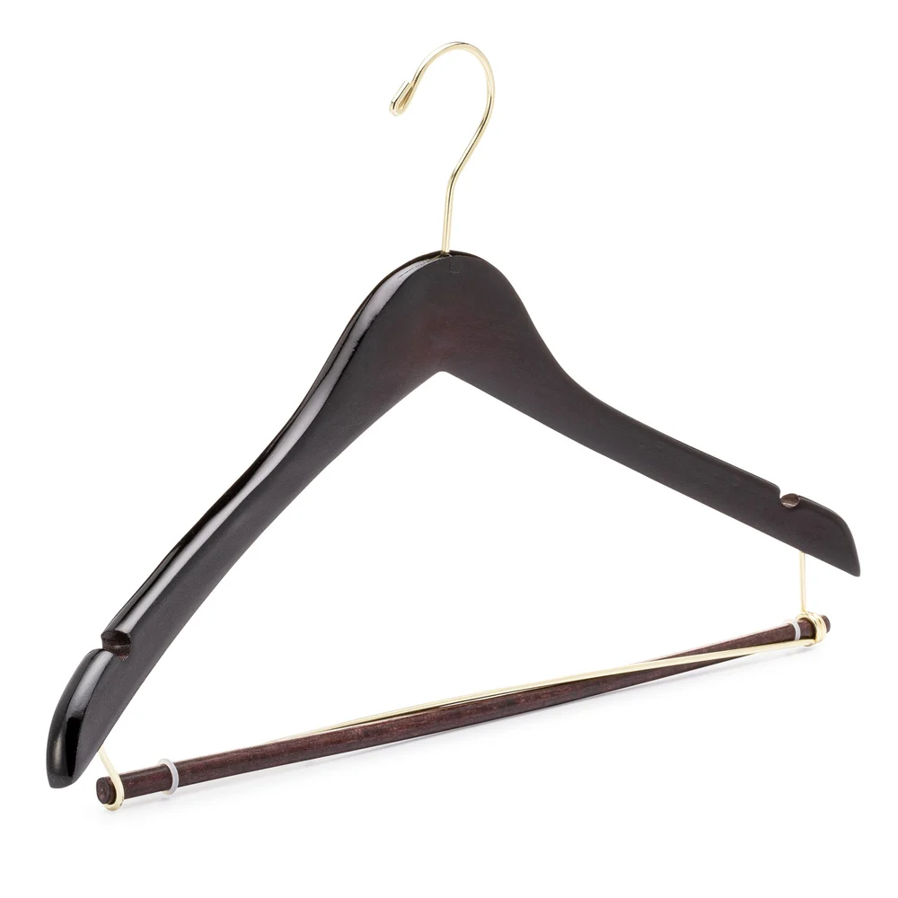 Registry Open Hook Men’s Contoured Hanger, 17" W x 0.5" D, Mahogany thumbnail 2