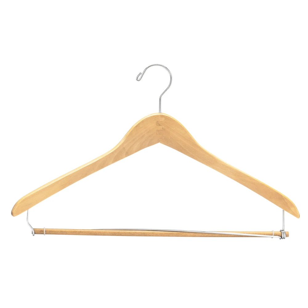 Registry Open Hook Men’s Contoured Hanger, 17" W x 0.5" D, Natural