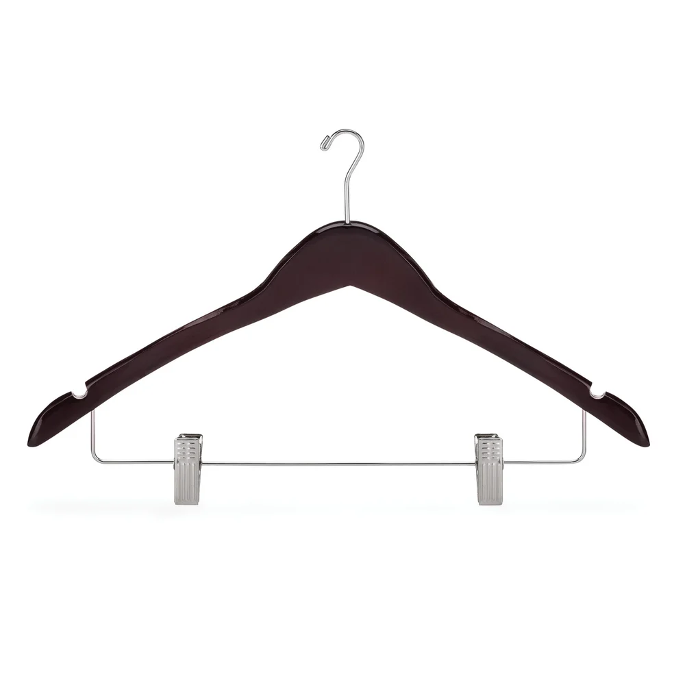 Registry Small Hook Women's Hanger, 17" W x 0.5" D, Mahogany