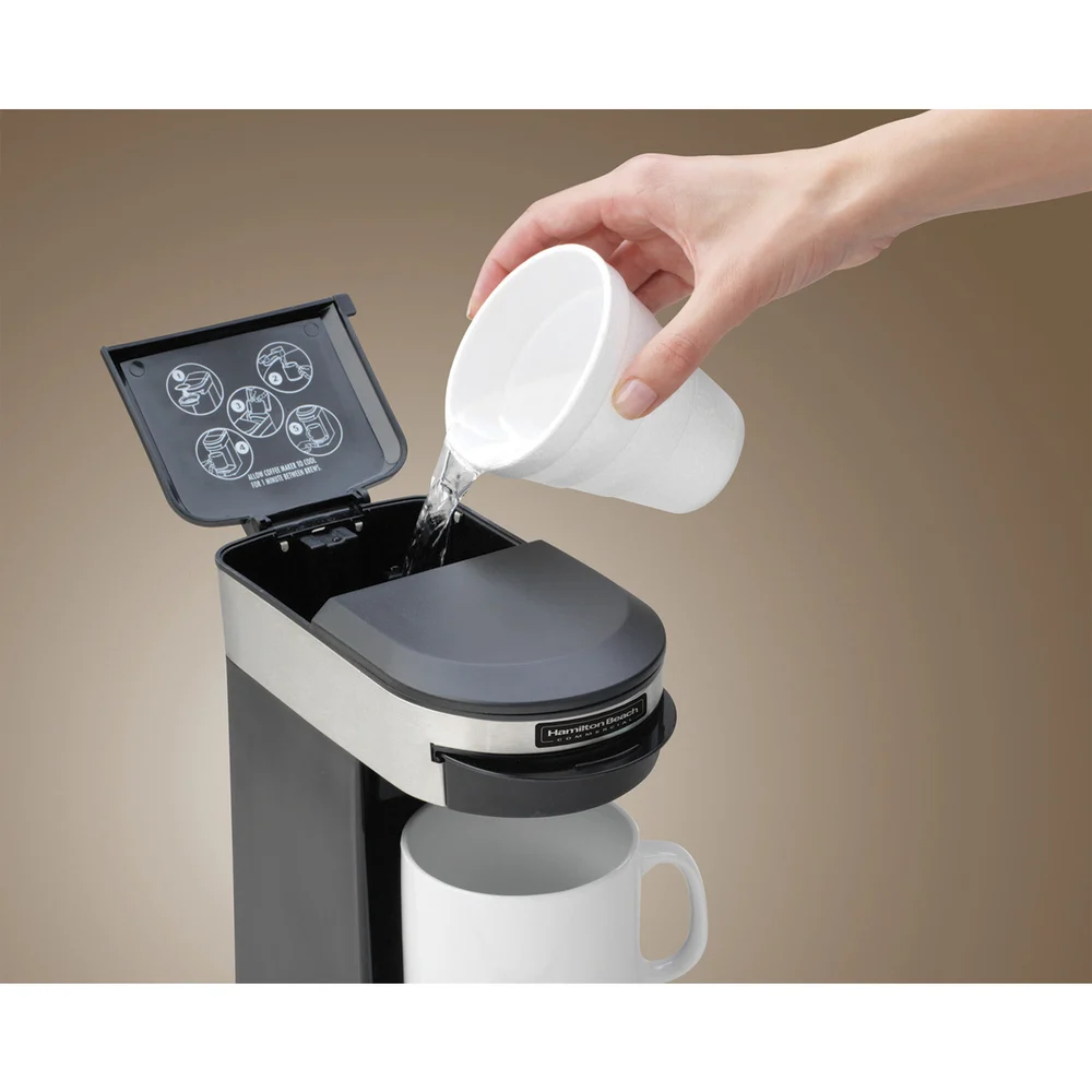 Hamilton Beach 1 Cup Pod (Pouch) Coffeemaker, Black/Stainless Steel. thumbnail 2