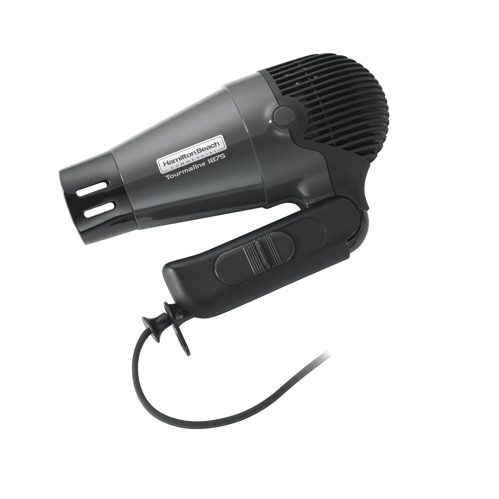 Hamilton Beach Hand held Hair Dryer, Foldable, Retractable Cord,1875 W, Black thumbnail 2