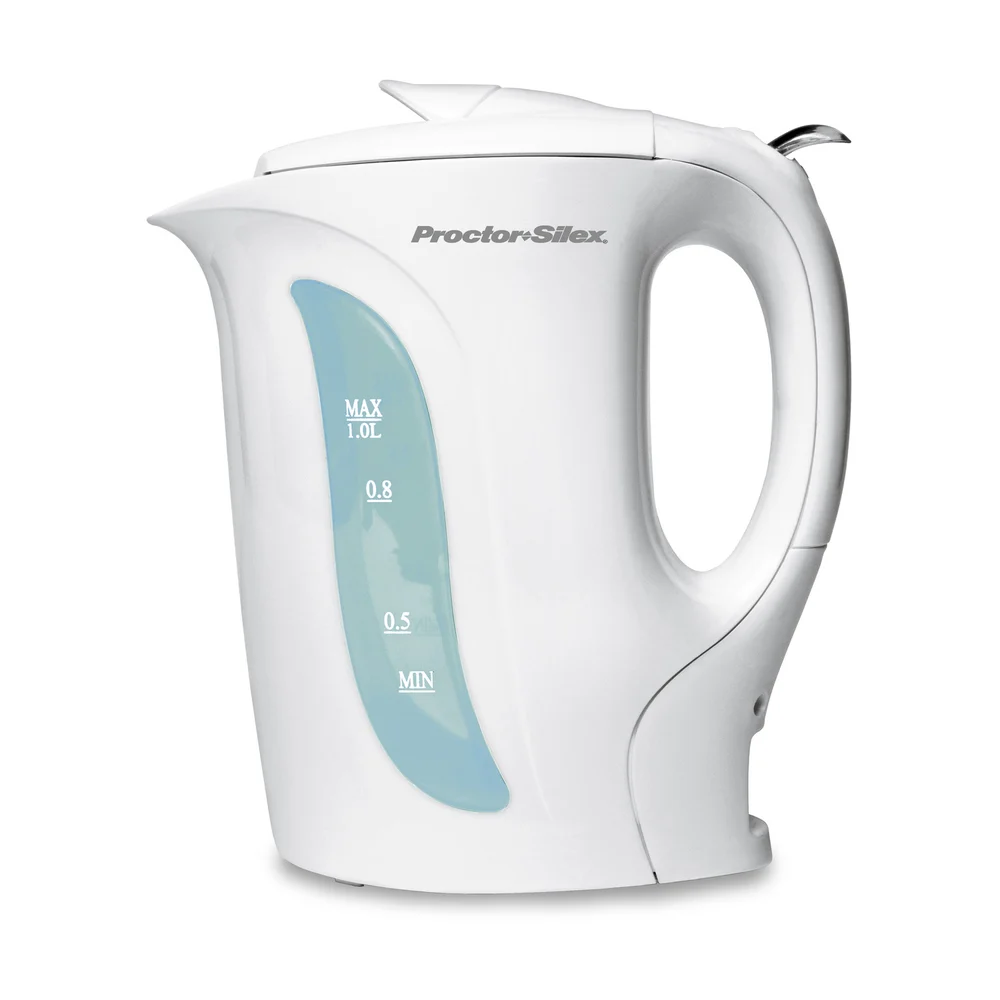 Proctor Silex Electric Kettle, 1 liter, White