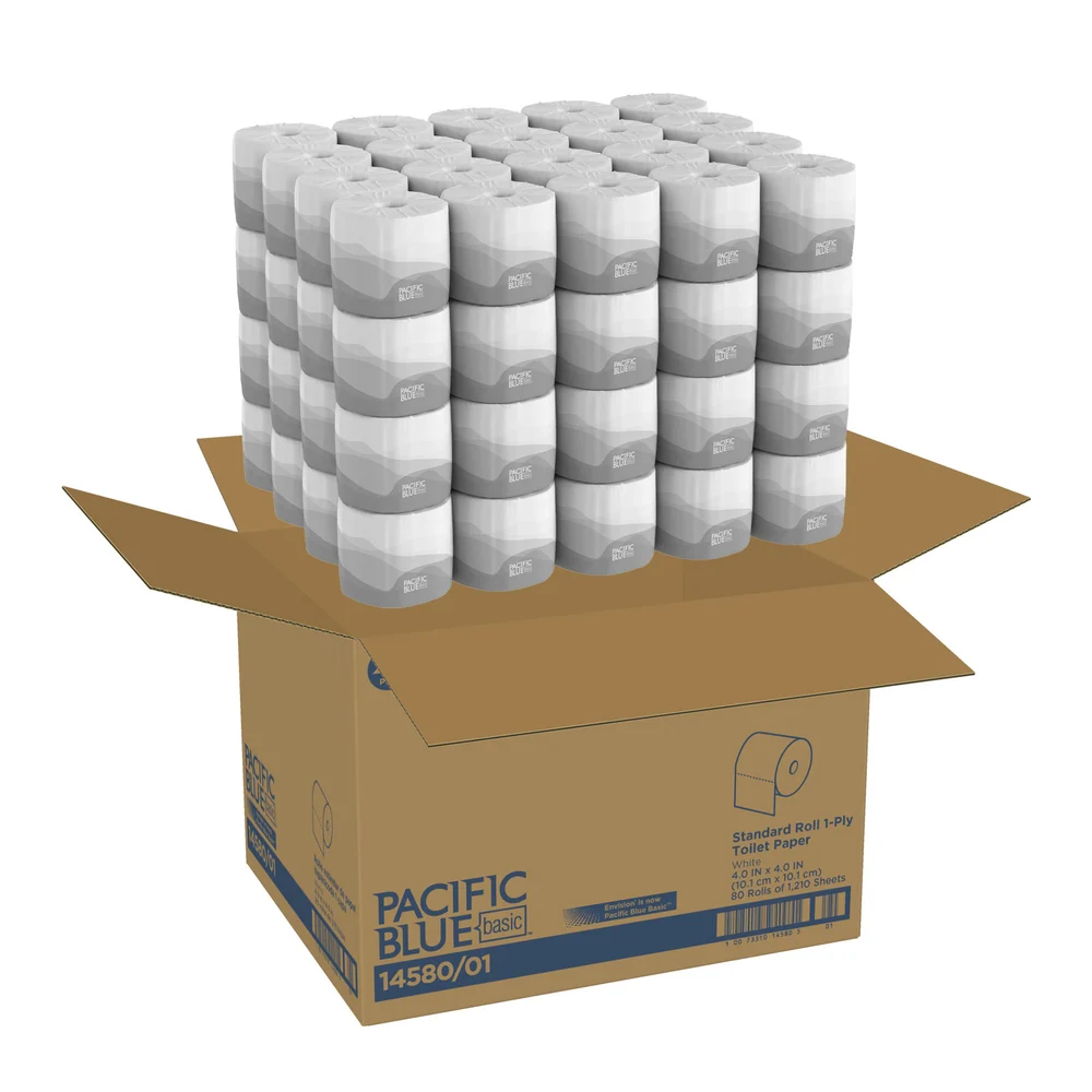 Pacific Blue Basic™ Standard Roll 1-Ply Toilet Paper By GP Pro, 80 Rolls Per Case thumbnail 4