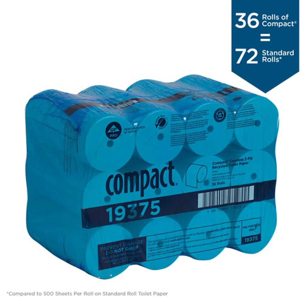 Compact® Coreless 2-Ply Recycled Toilet Paper By GP Pro, 36 Rolls Per Package thumbnail 4