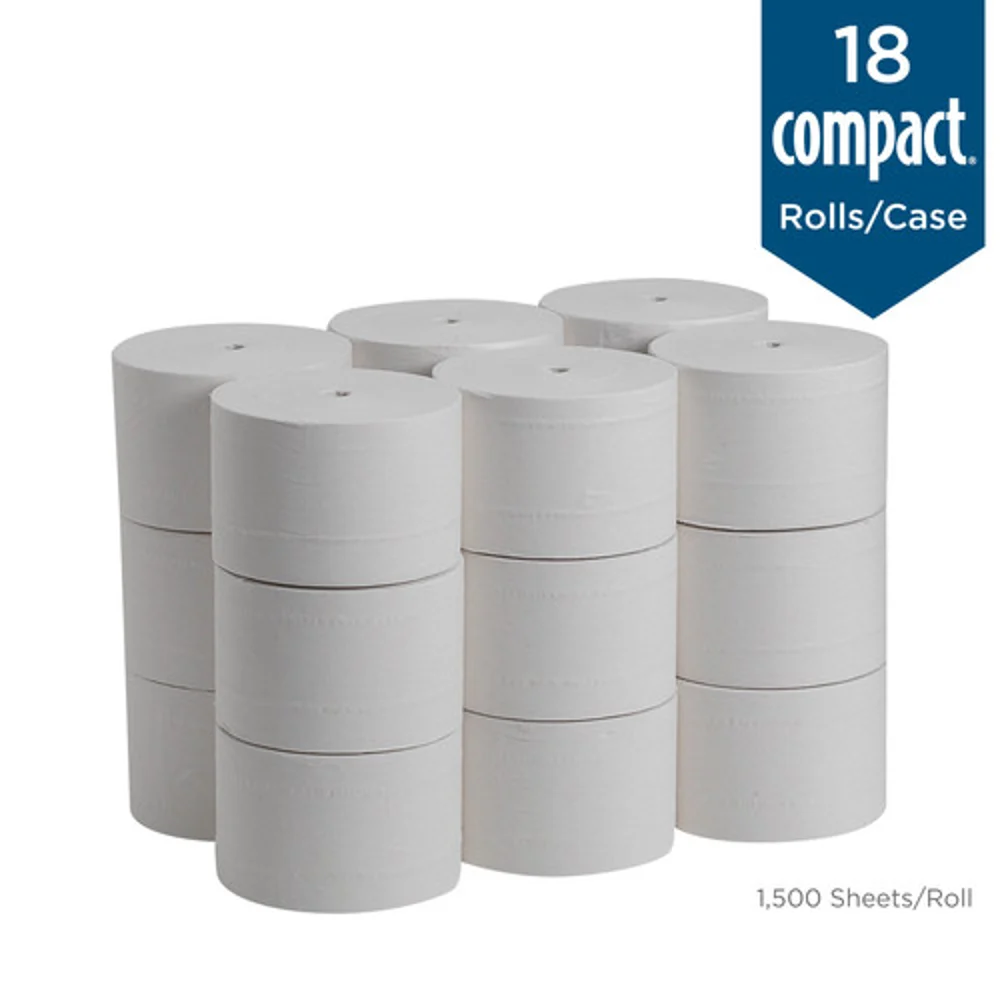 Compact® Coreless 2-Ply Recycled Toilet Paper By GP Pro, 18 Rolls Per Package thumbnail 2