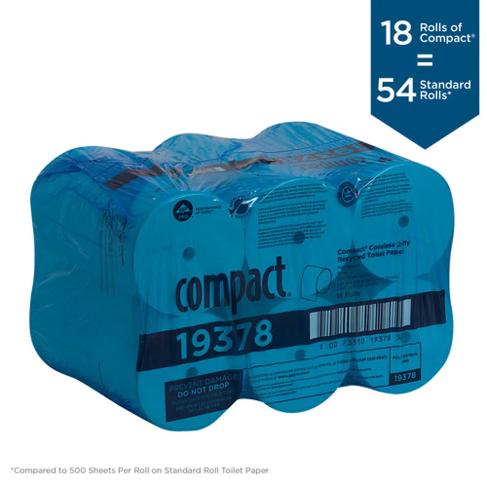 Compact® Coreless 2-Ply Recycled Toilet Paper By GP Pro, 18 Rolls Per Package thumbnail 3