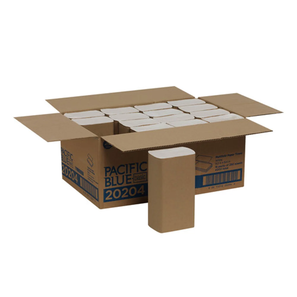 Pacific Blue Basic™ 1-Ply Multifold Paper Towel By GP Pro, White, 4,000 Towels Per Case thumbnail 2