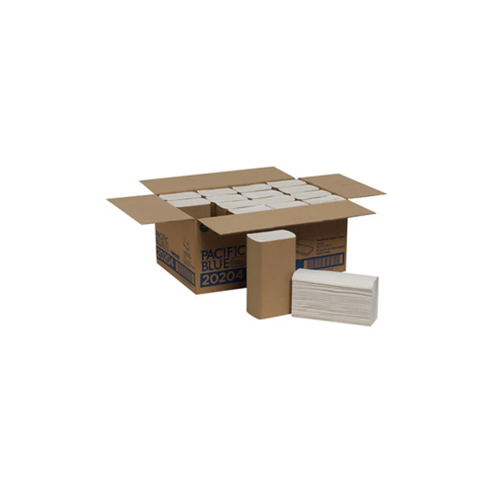 Pacific Blue Basic™ 1-Ply Multifold Paper Towel By GP Pro, White, 4,000 Towels Per Case thumbnail 3