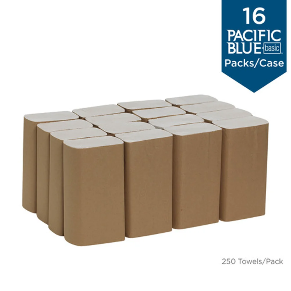 Pacific Blue Basic™ 1-Ply Multifold Paper Towel By GP Pro, White, 4,000 Towels Per Case thumbnail 4