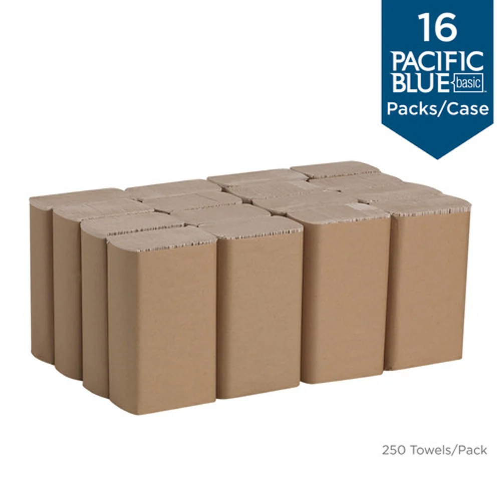 Pacific Blue Basic™ 1-Ply Recycled Multifold Paper Towel By GP Pro, Brown, 4,000 Towels/Case thumbnail 2