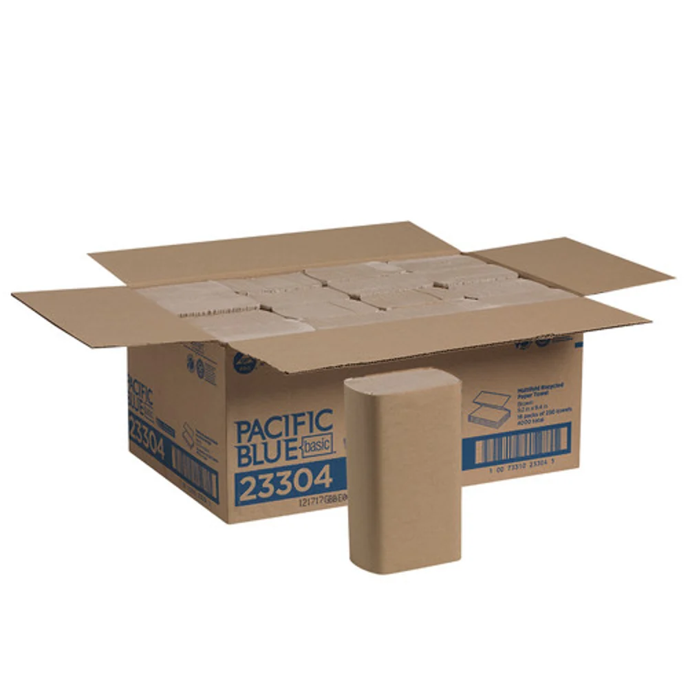 Pacific Blue Basic™ 1-Ply Recycled Multifold Paper Towel By GP Pro, Brown, 4,000 Towels/Case thumbnail 3