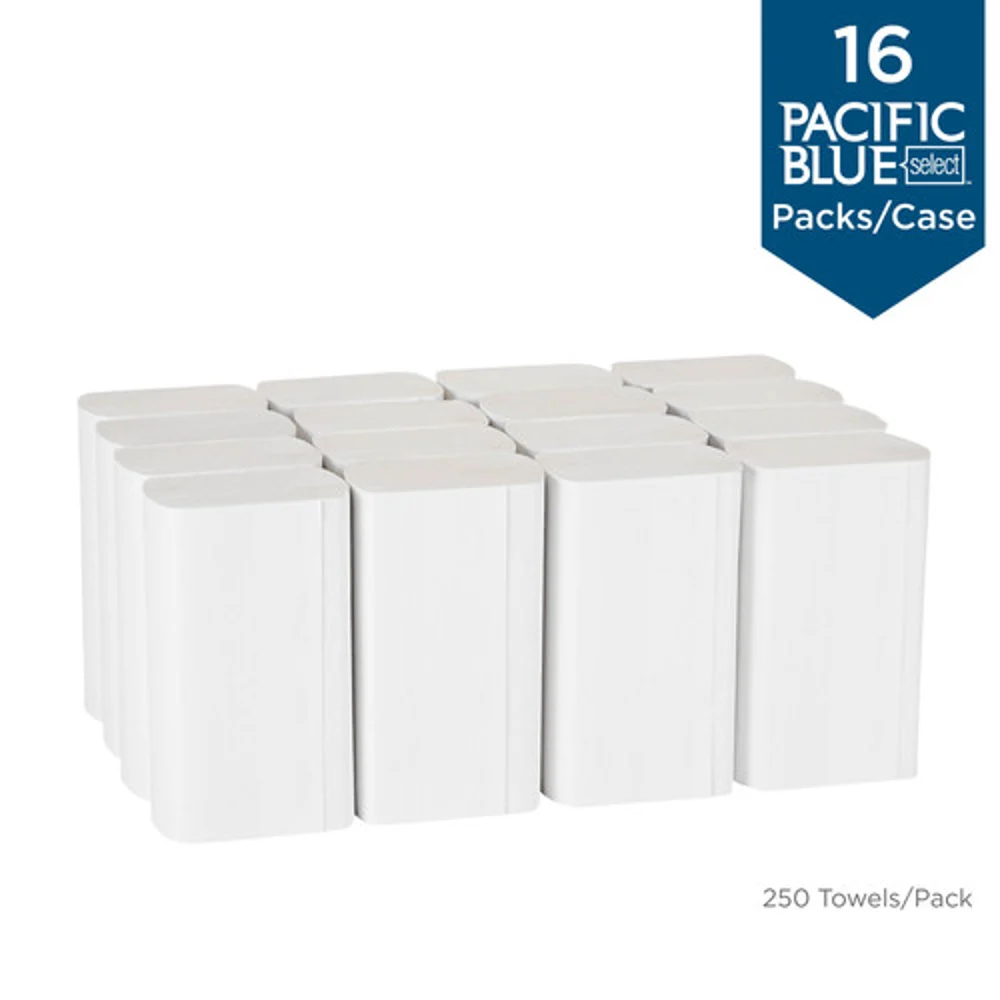 Pacific Blue Select™ Multifold Premium 1-Ply Paper Towels By GP Pro, White, 4,000 Towels Per Case thumbnail 3