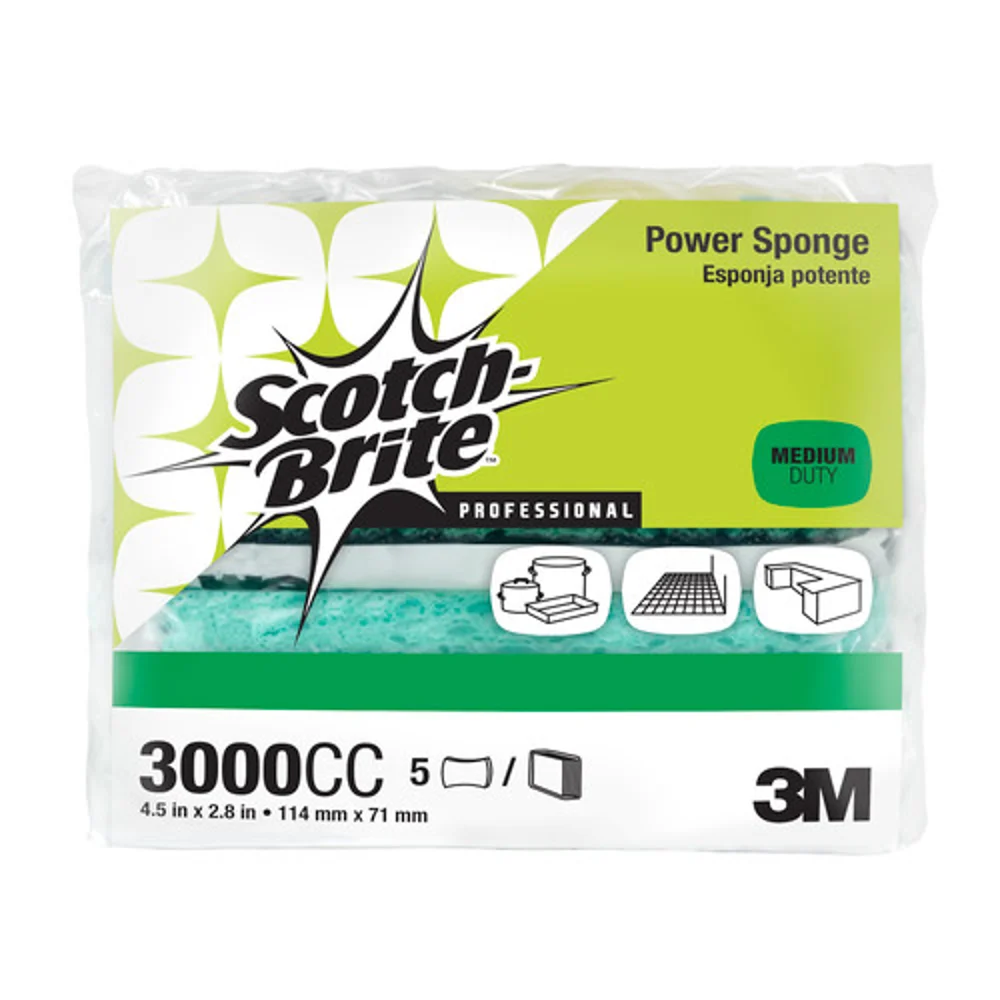 3M Scotch-Brite Power Sponge, 2.8" W x 4.5" L, Blue thumbnail 2