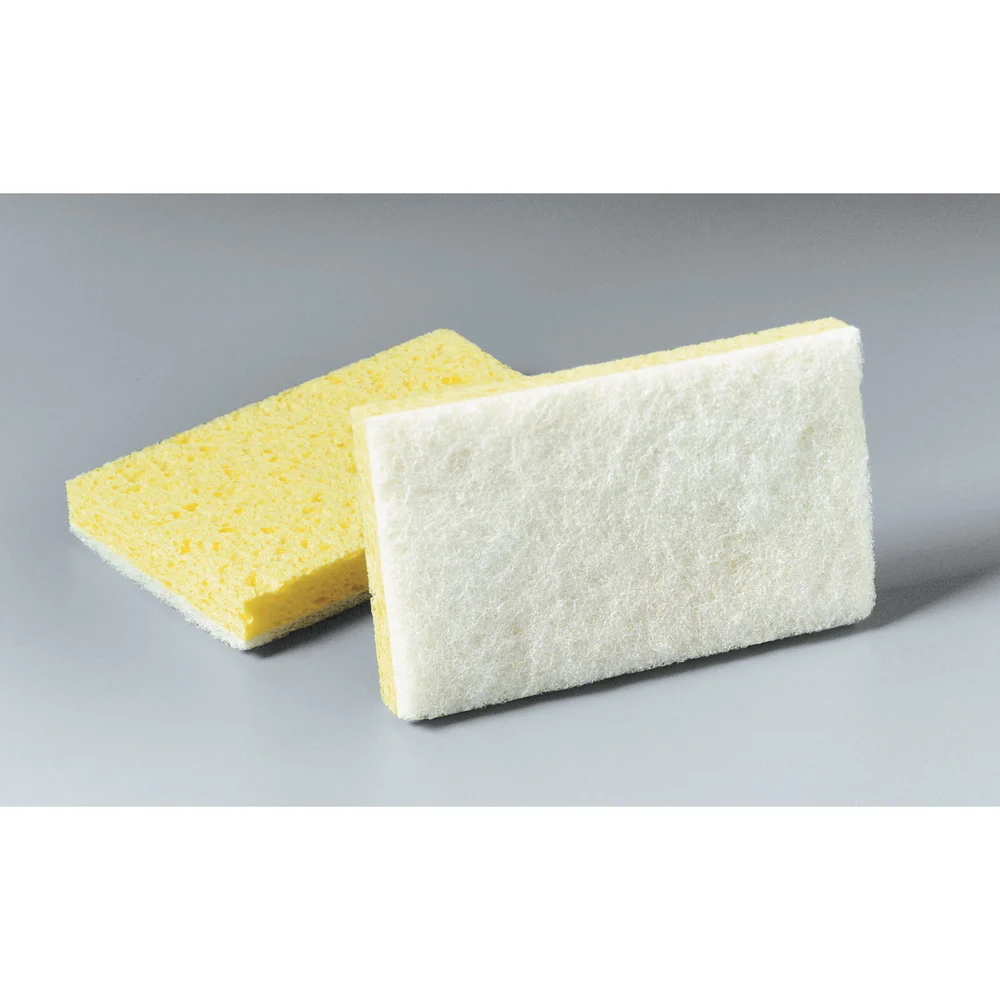 3M Scotch-Brite Light-Duty Scrub Sponge, 6.1" L x 3.6" W, Yellow/White thumbnail 2