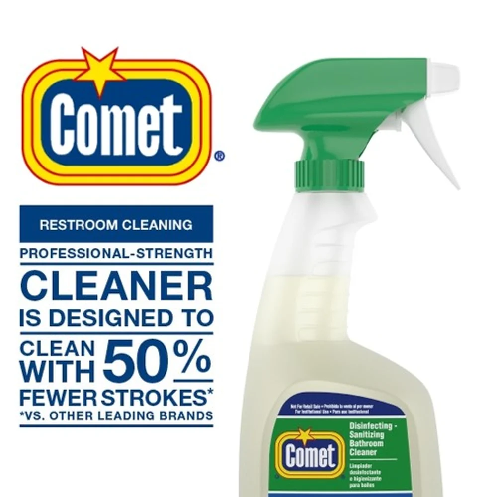 Comet Professional Multi Purpose Disinfecting Sanitizing Liquid Bathroom Cleaner Spray for Commercial Use, 32 Fl. Oz. thumbnail 2