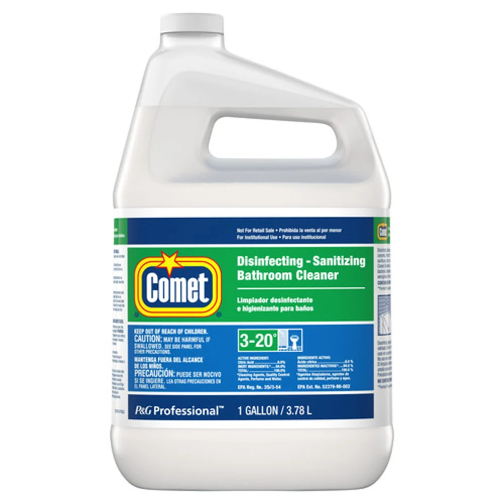 Comet Professional Multi Purpose Disinfecting Sanitizing Liquid Bathroom Cleaner Ready To Use Refill for Commercial Use, 1 Gal.