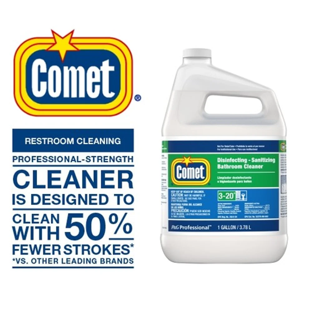 Comet Professional Multi Purpose Disinfecting Sanitizing Liquid Bathroom Cleaner for Commercial Use, Closed Loop, 1 Gal. thumbnail 2