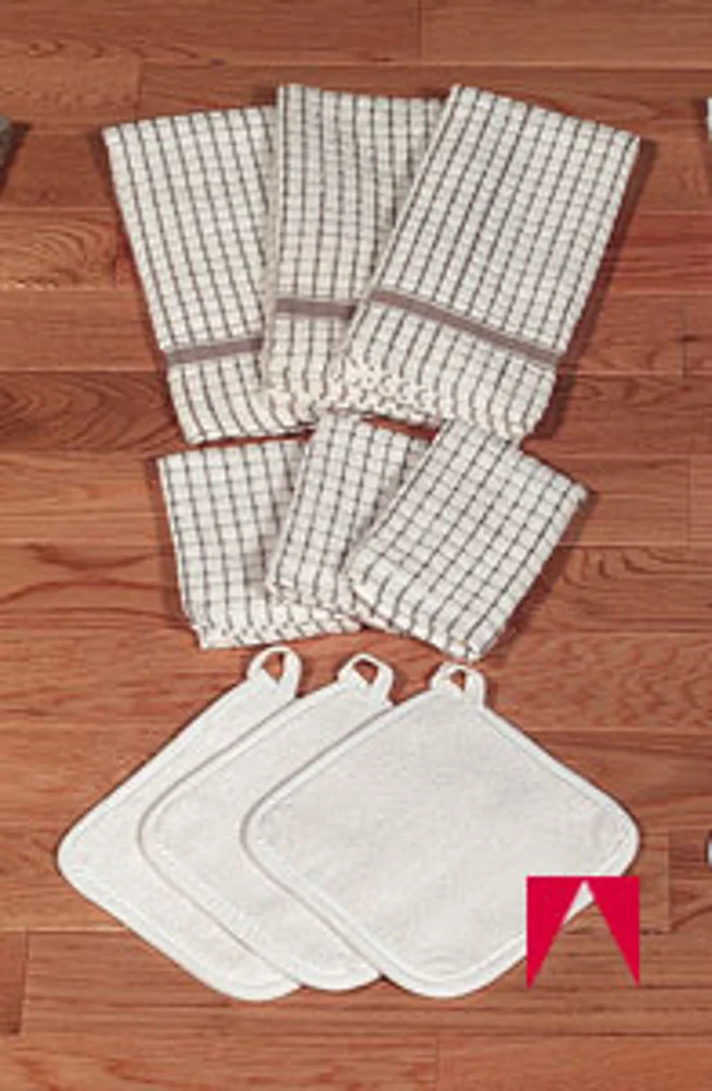 John Ritzenthaler Company Concepts Classic Kitchen Terry Dishcloth, Checkered, Natural, 13" x 12"