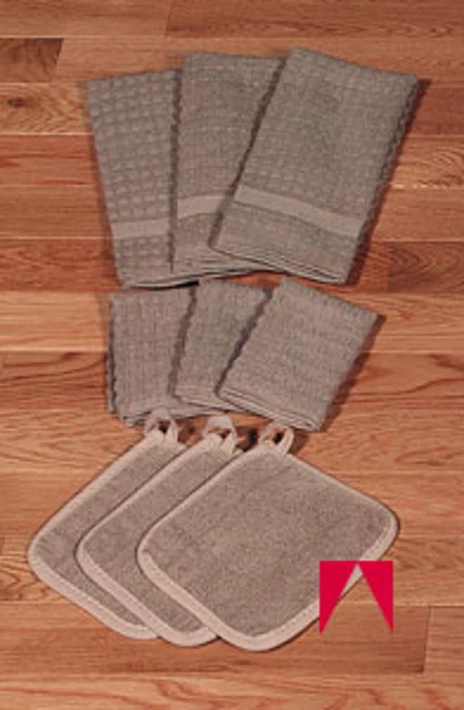 John Ritzenthaler Company Classic Kitchen Terry Solid Pot Holder, Taupe, 7.5" x 7.75"