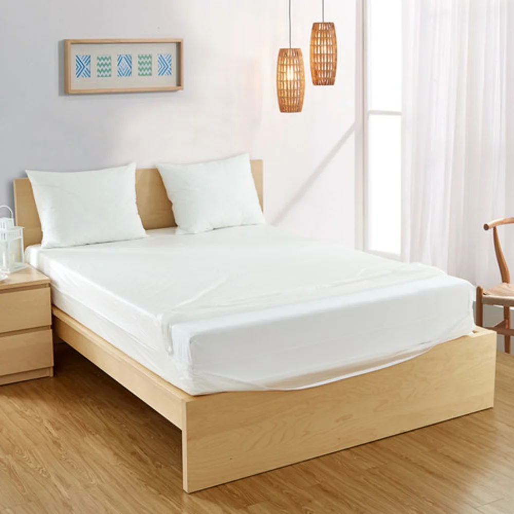 Registry Zippered 3-Gauge Vinyl 9" Deep Mattress Cover Or Box Spring Cover, Twin, 39" x 75" x 9", White thumbnail 4