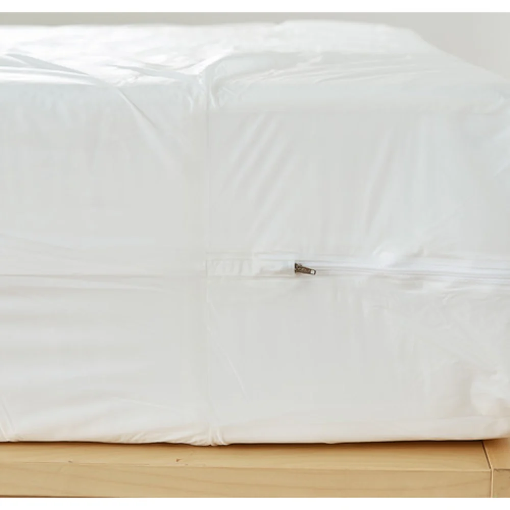 Registry Zippered 3-Gauge Vinyl 9" Deep Mattress Cover Or Box Spring Cover, Twin, 39" x 75" x 9", White thumbnail 5
