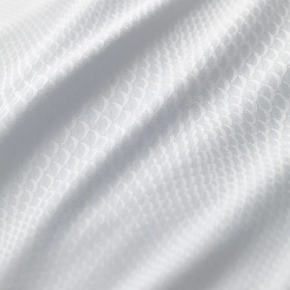 Standard Textile Pisces Tone-on-Tone 65% Cotton/35% Polyester Top Sheet, White, Standard, 77" W x 108" L
