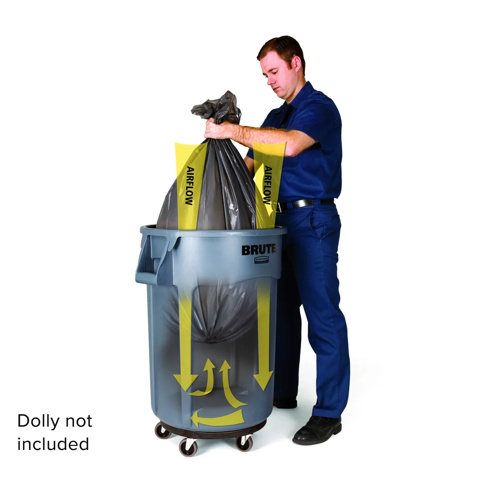 Rubbermaid Commercial Products BRUTE Vented Waste Container, 44 Gal., Gray thumbnail 3