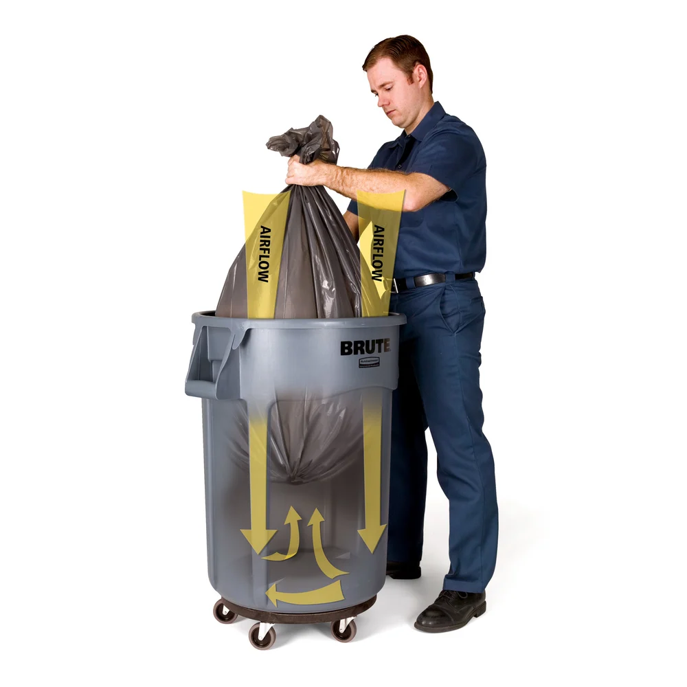 Rubbermaid Commercial Products BRUTE Vented Waste Container, 55 Gal., Gray thumbnail 2