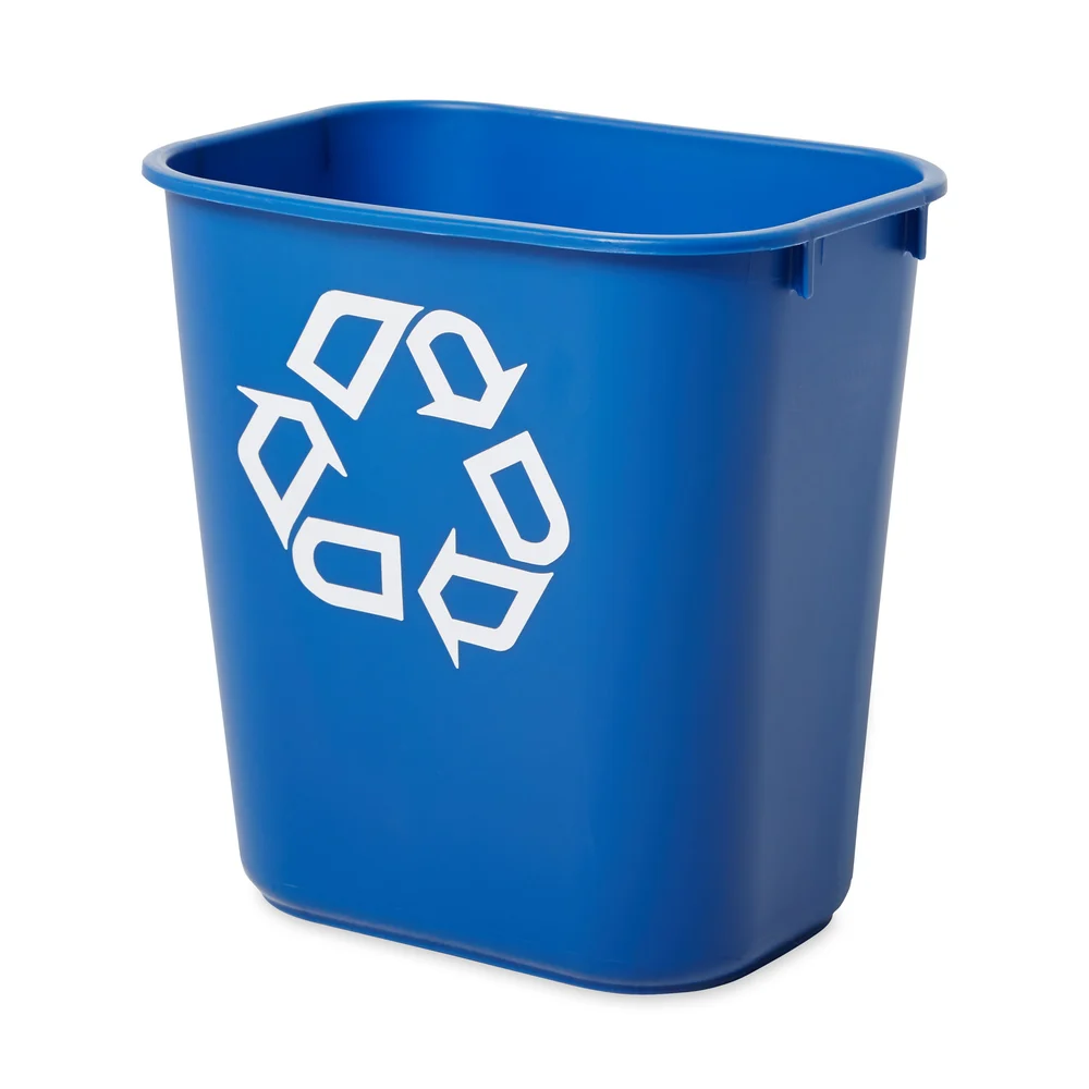 Rubbermaid Commercial Products Recycling Wastebasket, 13 Qt., Blue thumbnail 2