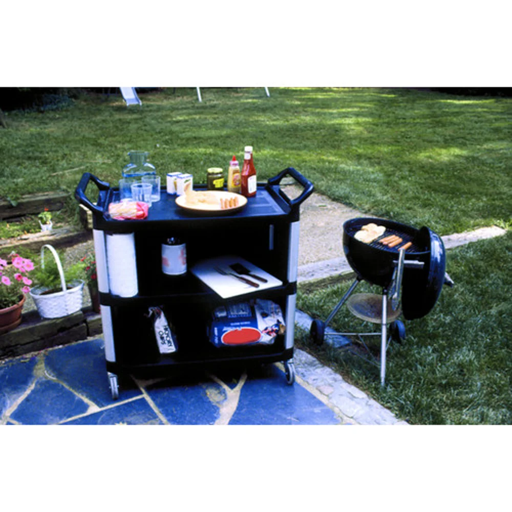 Rubbermaid Commercial Products X-tra Utility Cart, Enclosed Sides, 40" L x 20" W x 37.88" H, Black thumbnail 2