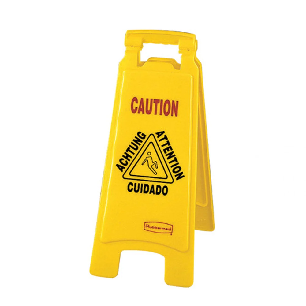 Rubbermaid Commercial Products Four-Language Wet Floor Caution Sign, 25"