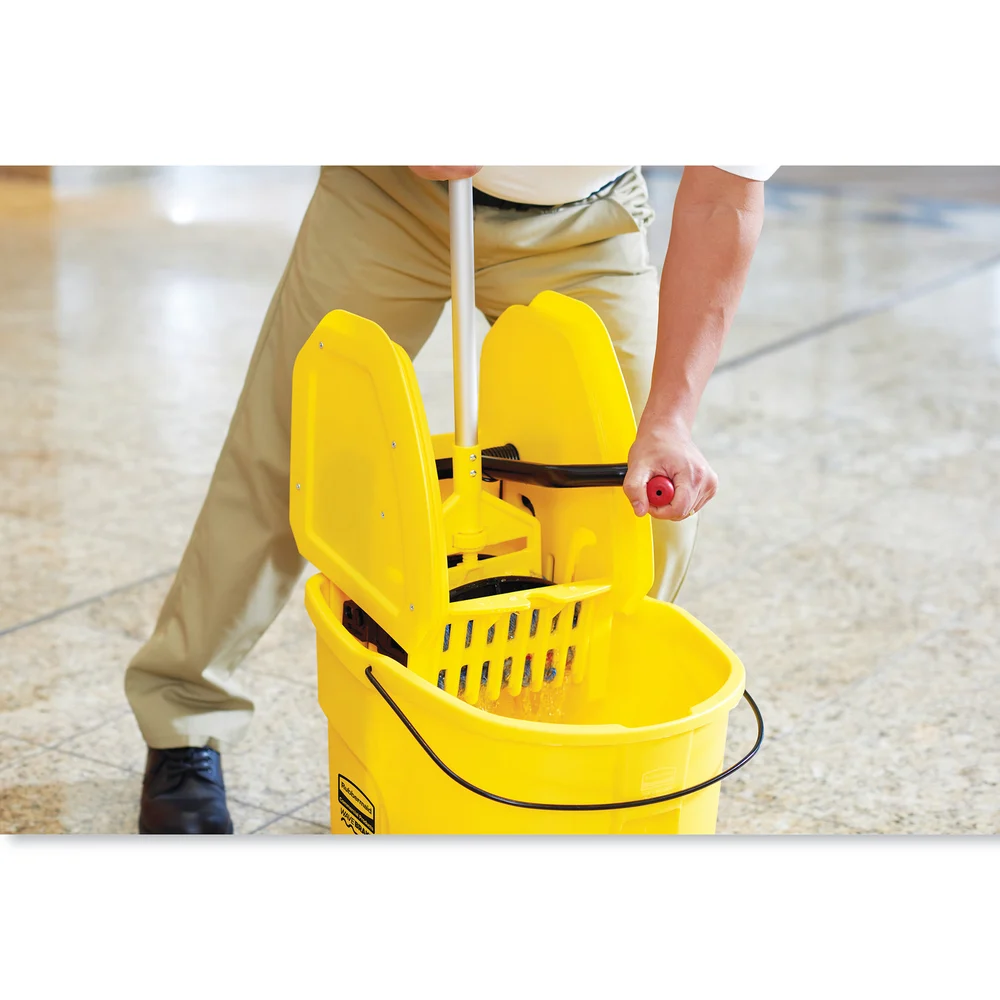 Rubbermaid Commercial Products WaveBrake 35-Quart Bucket and Wringer Combo, Yellow thumbnail 3