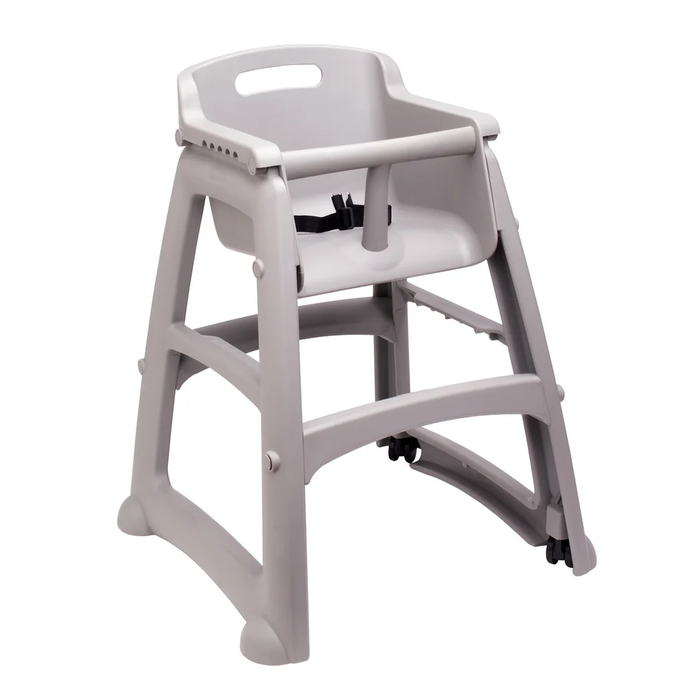 Rubbermaid Commercial Products Sturdy Chair Youth Seat, 23.5" W x 23.5" L x 29.75" H, With Casters, Platinum