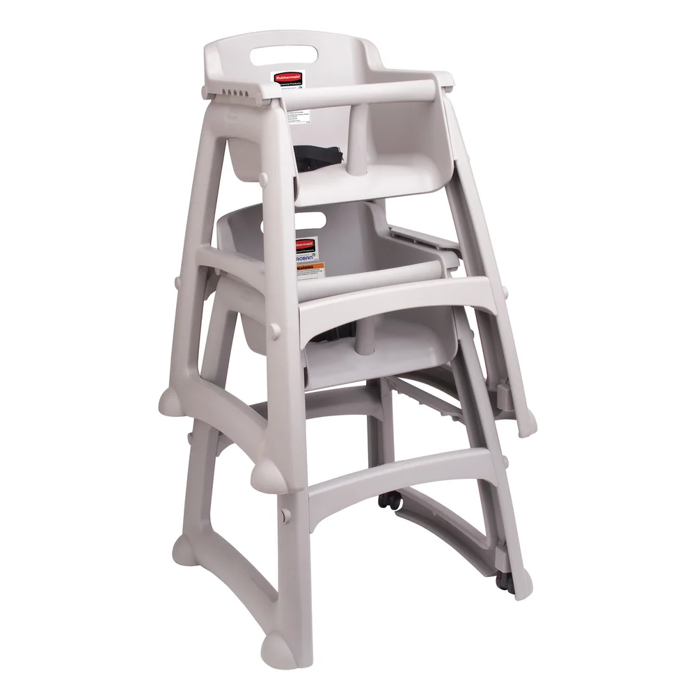 Rubbermaid Commercial Products Sturdy Chair Youth Seat, 23.5" W x 23.5" L x 29.75" H, Without Casters, Platinum thumbnail 2