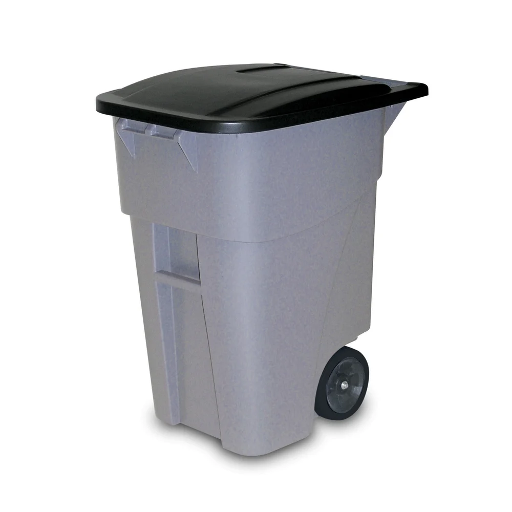 Rubbermaid Commercial Products Brute Rollout Container, 50 Gal., Gray