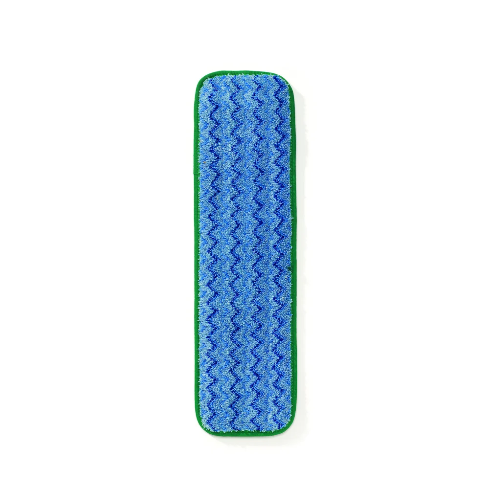 Rubbermaid Commercial Products Microfiber Wet Pads, 18.5" L, Blue with Green Trim