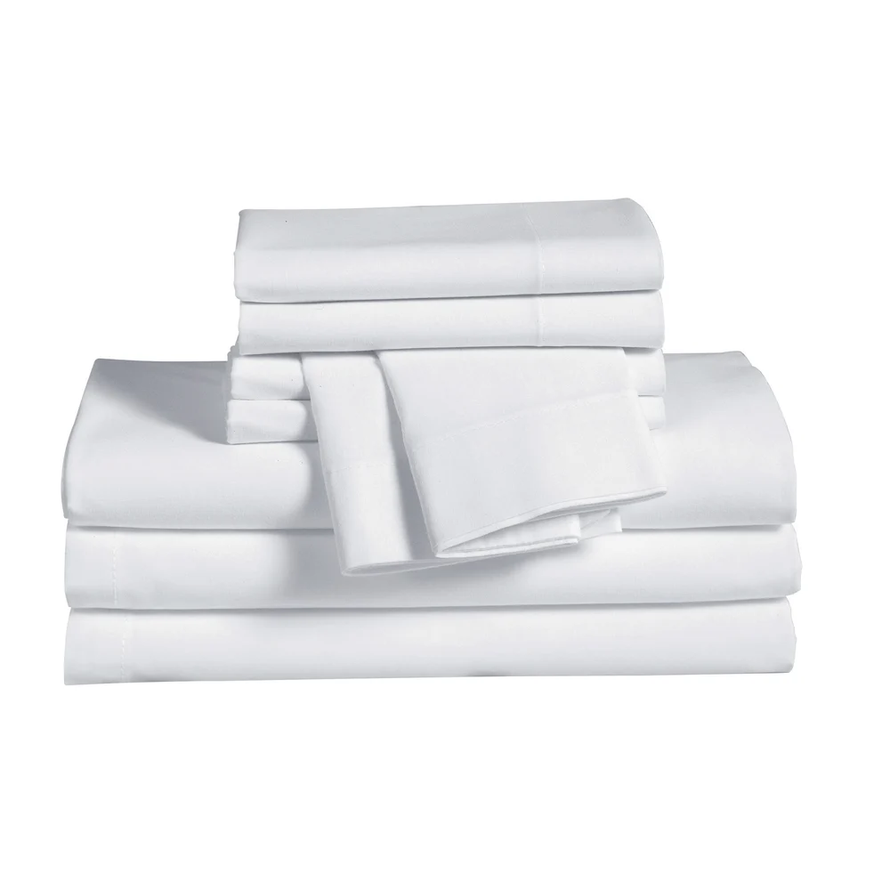 1888 Mills Advantage 180 Thread Count Plain Weave 60% Cotton/40% Polyester Flat Sheet, White, Twin