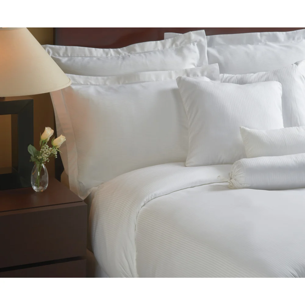 1888 Mills Magnificence Imperial Stripe Duvet Cover, White, Queen, 94" W x 94" L