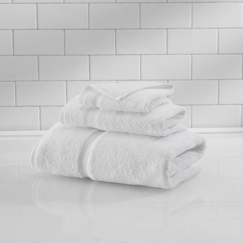 1888 Mills Crown Touch Dobby Border Wash Cloth, 13" x 13", 1.5 lb/dz  White