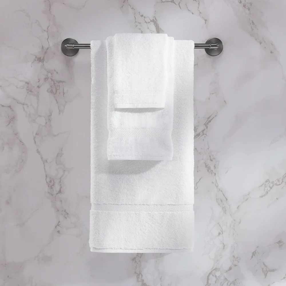 1888 Mills Crown Touch Dobby Border Wash Cloth, 13" x 13", 1.5 lb/dz  White thumbnail 2