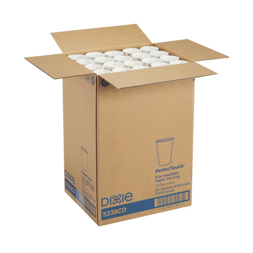 Dixie® PerfecTouch® 8 Oz Insulated Paper Hot Coffee Cups By GP Pro, Fit Small Lids, Coffee Haze, 1,000 Cups/Case thumbnail 3