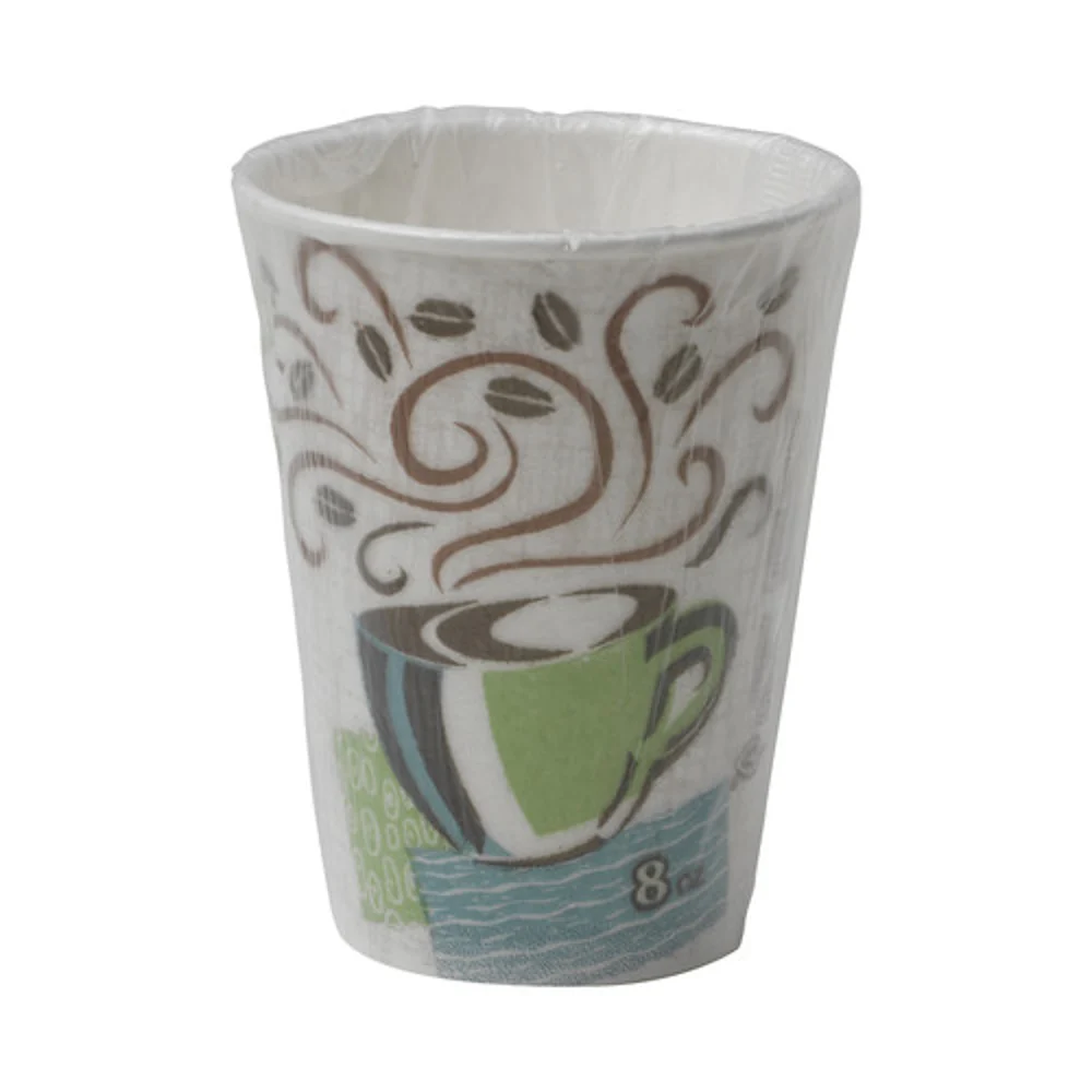 Dixie® PerfecTouch®, Coffee Haze, Wrapped Insulated Paper Hot Coffee Cups, 8 Oz., 1000/Cs