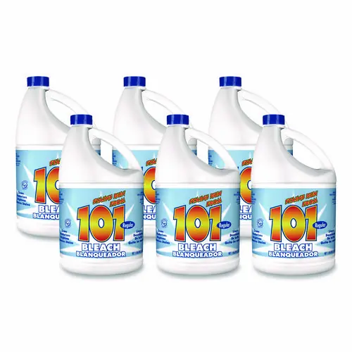 101 Regular Cleaning Low Strength Bleach, 1 gal Bottle, 6/Carton