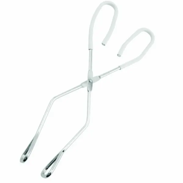 10″ Chrome Kitchen Tongs w/ Vinyl Grips