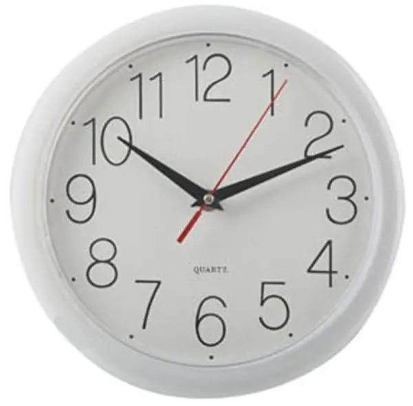 10″ Wall Clock, White