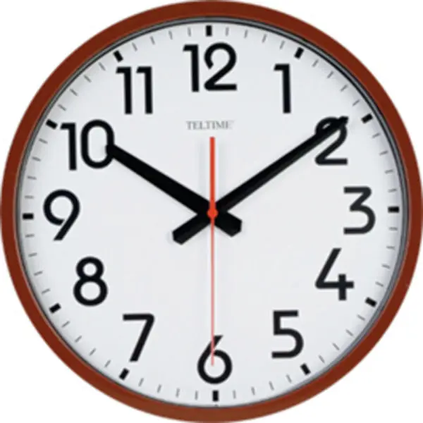 12″ Commercial Wall Clock, Brown