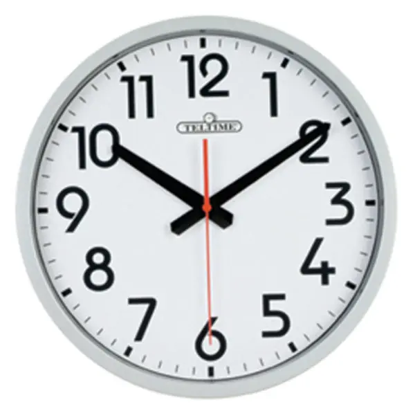 12″ Commercial Wall Clock, Silver