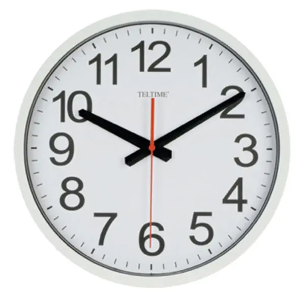 12″ Commercial Wall Clock, White