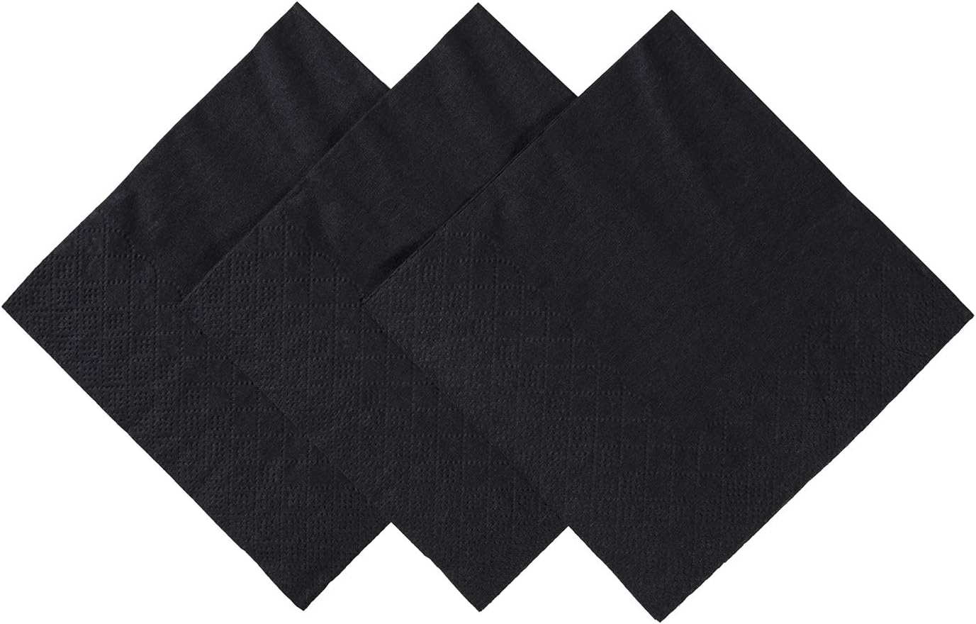 2-Ply Beverage Napkins - 9.5" x 9.5" - For Restaurants, Bars, and Catering, Cocktail Napkins, Black, Pack of 1000
