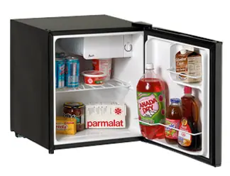 1.7 CU FT Cube Refrigerator/Reversible Door/Separate Chiller Compartment – Black